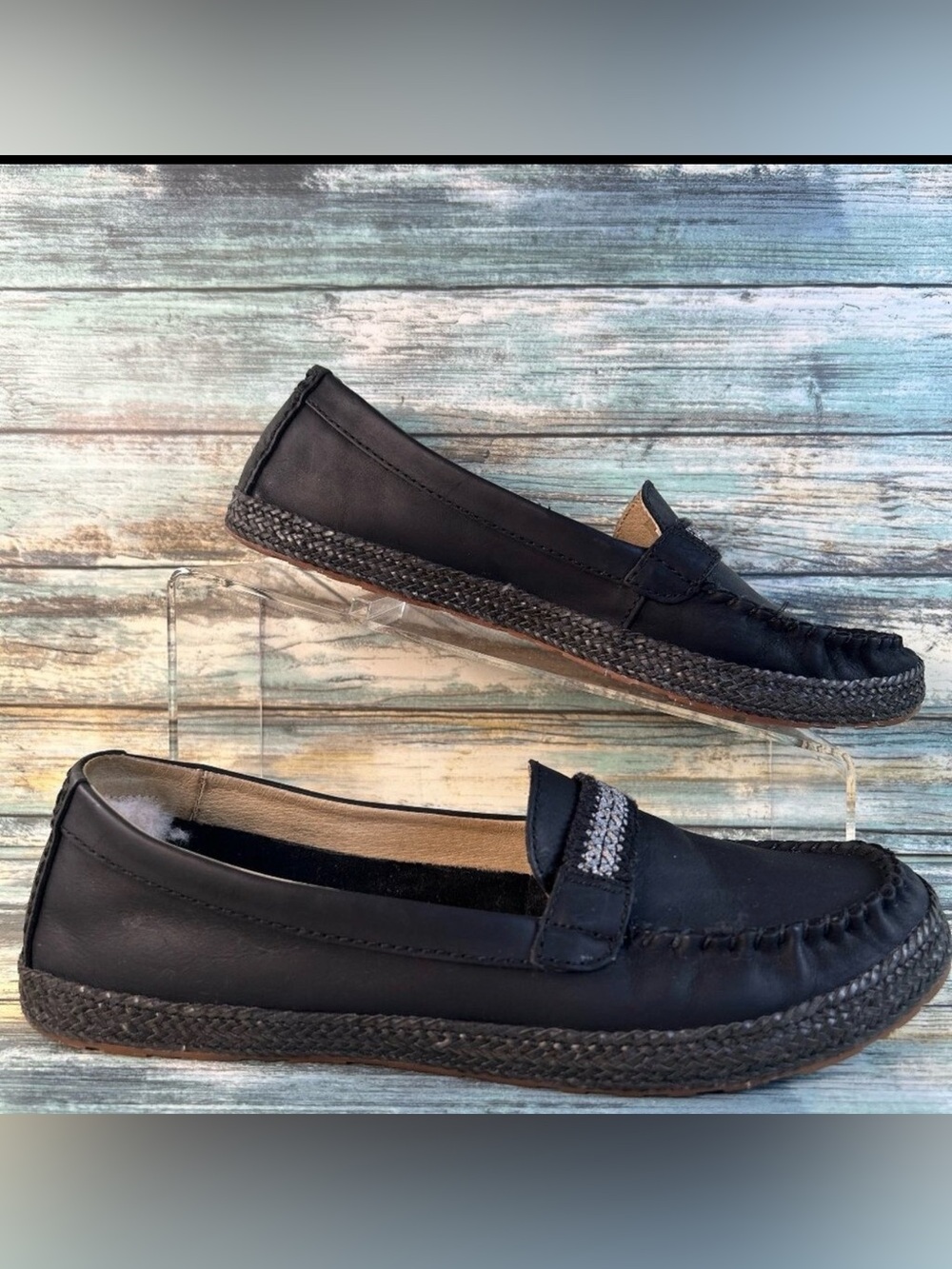 UGG Kaelee Loafers Womens Size Black Leather Slip On Shoes Flats Moccasins